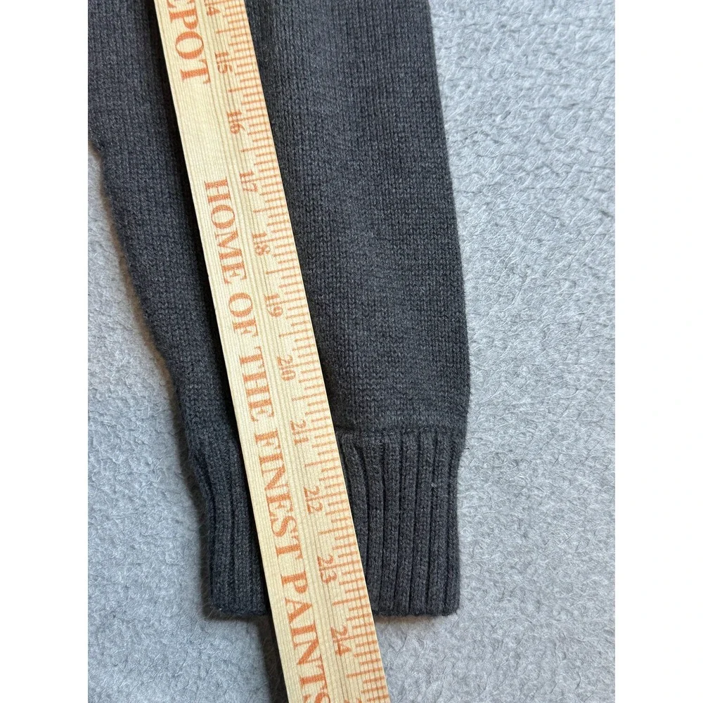 Aeropostale Sweater Mens L Quarter Zip Gray Cotton Mock Neck Raglan Sleeve